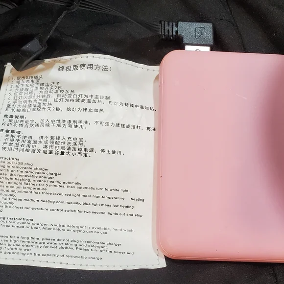 NEW Womens Heated Black Puffer Coat 100% Poly Fiber Fill With Battery Pack SZ S - Picture 11 of 14